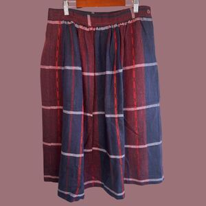 Vintage 80s Sag Harbor Plaid Skirt with Pockets